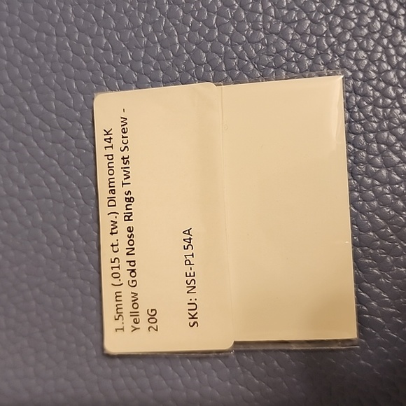 NWT 14K GOLD & DIAMOND 1.5 MM (.015CT TW) YELLOW GOLD NOSE RING TWIST SCREW 20G - Picture 4 of 4